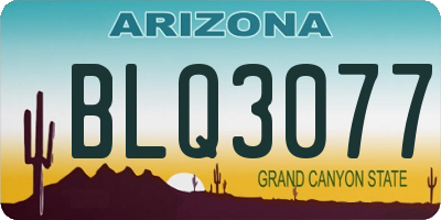 AZ license plate BLQ3077