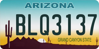 AZ license plate BLQ3137