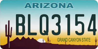 AZ license plate BLQ3154