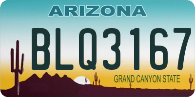AZ license plate BLQ3167