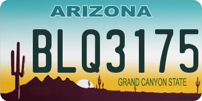 AZ license plate BLQ3175
