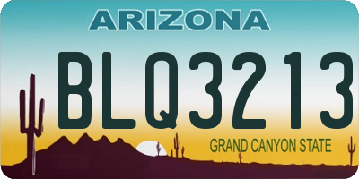 AZ license plate BLQ3213