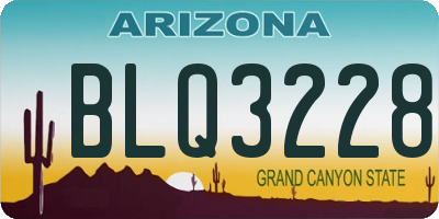 AZ license plate BLQ3228