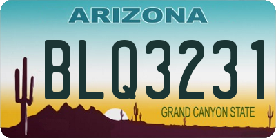 AZ license plate BLQ3231