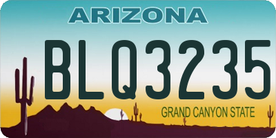 AZ license plate BLQ3235