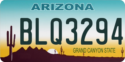 AZ license plate BLQ3294