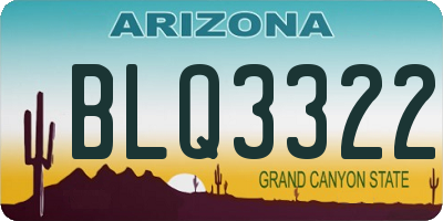 AZ license plate BLQ3322