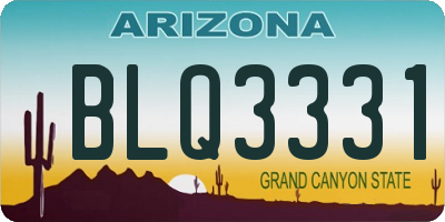 AZ license plate BLQ3331