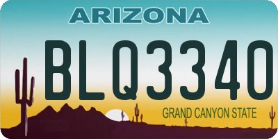 AZ license plate BLQ3340