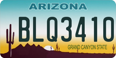 AZ license plate BLQ3410
