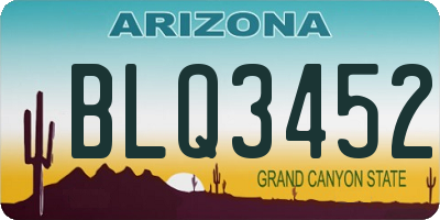 AZ license plate BLQ3452