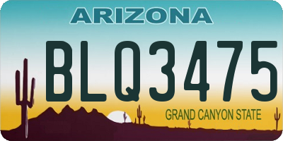 AZ license plate BLQ3475