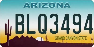 AZ license plate BLQ3494