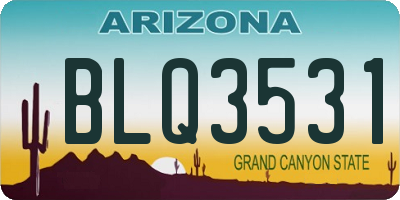 AZ license plate BLQ3531