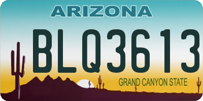 AZ license plate BLQ3613