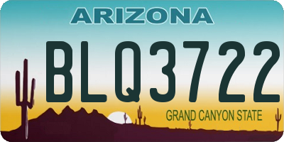 AZ license plate BLQ3722