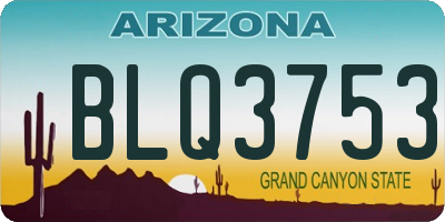 AZ license plate BLQ3753
