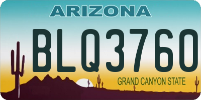 AZ license plate BLQ3760