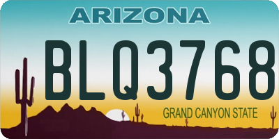 AZ license plate BLQ3768