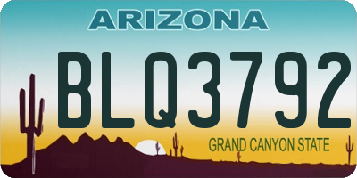 AZ license plate BLQ3792