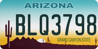 AZ license plate BLQ3798