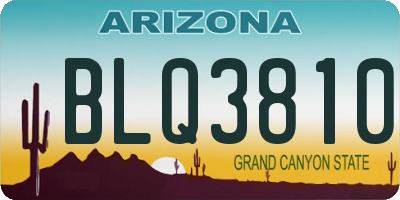 AZ license plate BLQ3810