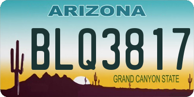 AZ license plate BLQ3817