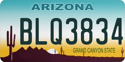 AZ license plate BLQ3834