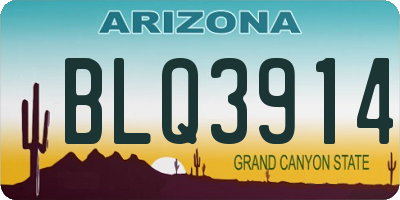 AZ license plate BLQ3914