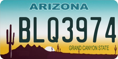AZ license plate BLQ3974