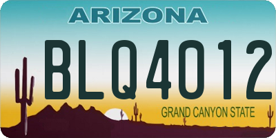 AZ license plate BLQ4012