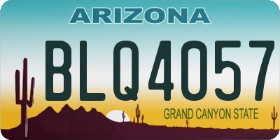 AZ license plate BLQ4057