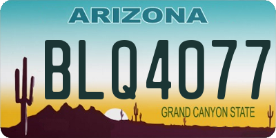 AZ license plate BLQ4077