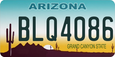 AZ license plate BLQ4086