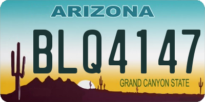AZ license plate BLQ4147