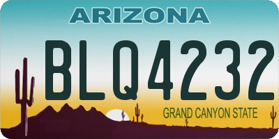 AZ license plate BLQ4232