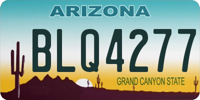 AZ license plate BLQ4277