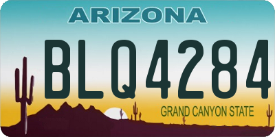 AZ license plate BLQ4284