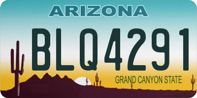 AZ license plate BLQ4291