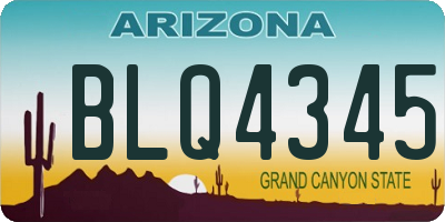 AZ license plate BLQ4345