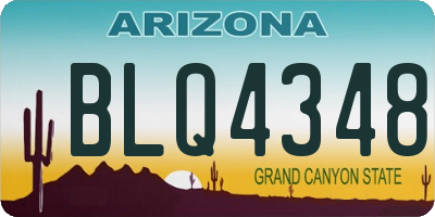 AZ license plate BLQ4348