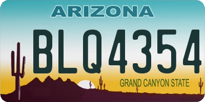 AZ license plate BLQ4354
