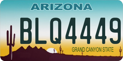 AZ license plate BLQ4449