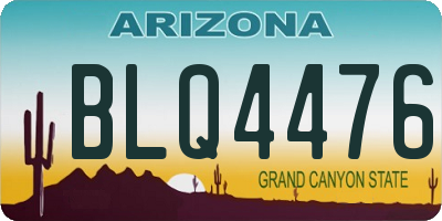 AZ license plate BLQ4476