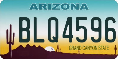 AZ license plate BLQ4596