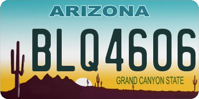 AZ license plate BLQ4606