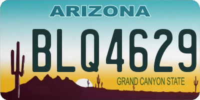 AZ license plate BLQ4629