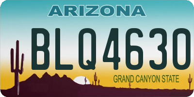 AZ license plate BLQ4630