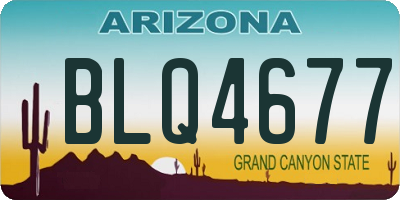 AZ license plate BLQ4677