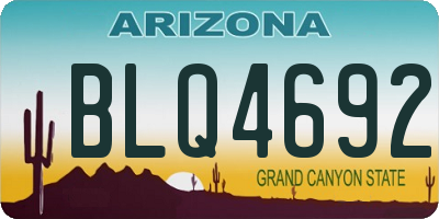 AZ license plate BLQ4692